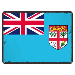 Blechschild "Flagge Fidschi Retro" 40 x 30 cm Dekoschild Länderflagge