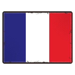 Blechschild "Flagge Frankreich Retro" 40 x 30 cm Dekoschild Nationalflaggen