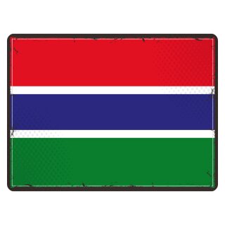 Blechschild "Flagge Gambia Retro" 40 x 30 cm Dekoschild Länderflagge