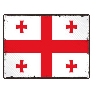 Blechschild "Flagge Georgien Retro" 40 x 30 cm Dekoschild Fahnen