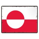 Blechschild "Flagge Grönland Retro" 40 x...