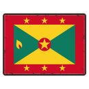 Blechschild "Flagge Grenada Retro" 40 x 30 cm...