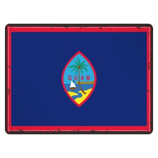 Blechschild "Flagge Guam Retro" 40 x 30 cm Dekoschild Länderfahnen