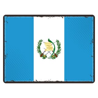 Blechschild "Flagge Guatemala Retro" 40 x 30 cm Dekoschild Guatemala Flagge