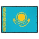 Blechschild "Flagge Kasachstan Retro" 40 x 30...