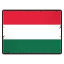 Blechschild "Flagge Ungarn Retro" 40 x 30 cm...