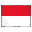 Blechschild "Flagge Indonesien Retro" 40 x 30...