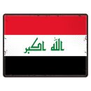 Blechschild "Flagge Irak Retro" 40 x 30 cm...