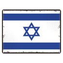 Blechschild "Flagge Israel Retro" 40 x 30 cm...