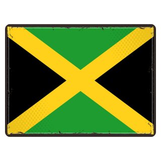 Blechschild "Flagge Jamaika Retro" 40 x 30 cm Dekoschild Länderfahnen