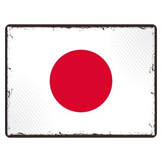 Blechschild "Flagge Japan Retro" 40 x 30 cm Dekoschild Japan Flagge