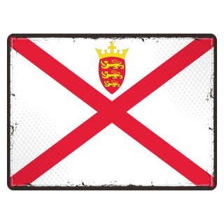Blechschild "Flagge Jersey Retro" 40 x 30 cm Dekoschild Länderflagge