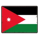 Blechschild "Flagge Jordanien Retro" 40 x 30 cm...