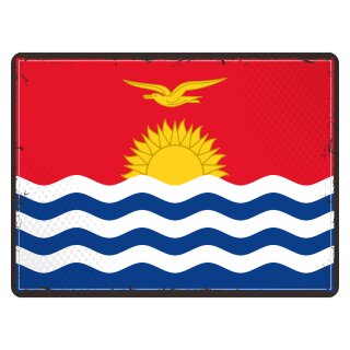 Blechschild "Flagge Kiribati Retro" 40 x 30 cm Dekoschild Länderfahnen