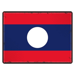 Blechschild "Flagge Laos Retro" 40 x 30 cm Dekoschild Nationalflaggen