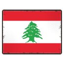 Blechschild "Flagge Libanon Retro" 40 x 30 cm...