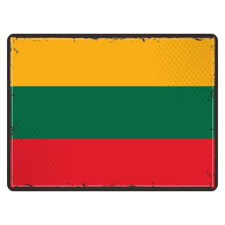 Blechschild "Flagge Litauen Retro" 40 x 30 cm Dekoschild Litauen Flagge