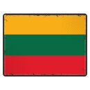 Blechschild "Flagge Litauen Retro" 40 x 30 cm...