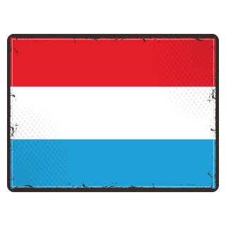 Blechschild "Flagge Luxemburg Retro" 40 x 30 cm Dekoschild Länderflagge
