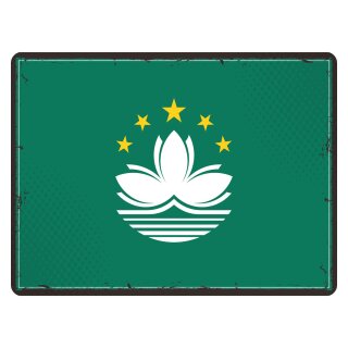 Blechschild "Flagge Macau Retro" 40 x 30 cm Dekoschild Fahnen