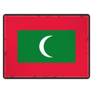 Blechschild "Flagge Malediven Retro" 40 x 30 cm Dekoschild Fahnen