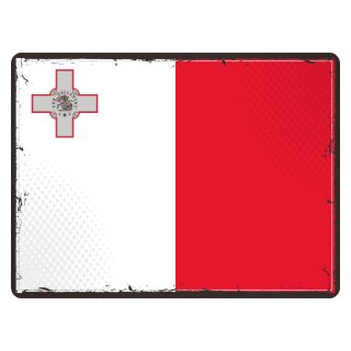 Blechschild "Flagge Malta Retro" 40 x 30 cm Dekoschild Länderfahnen