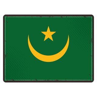 Blechschild "Flagge Mauretanien Retro" 40 x 30 cm Dekoschild Länderflagge