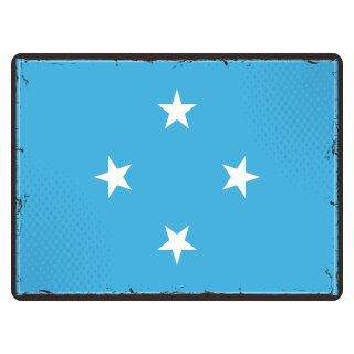 Blechschild "Flagge Mikronesien Retro" 40 x 30 cm Dekoschild Länderfahnen
