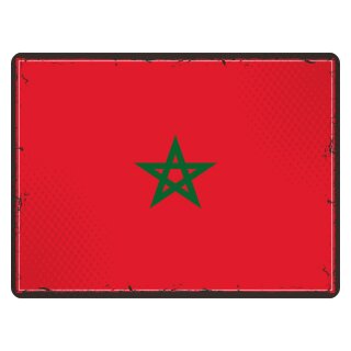 Blechschild "Flagge Marokko Retro" 40 x 30 cm Dekoschild Länderfahnen