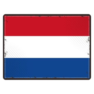 Blechschild "Flagge Niederlande Retro" 40 x 30 cm Dekoschild Niederlande Flagge