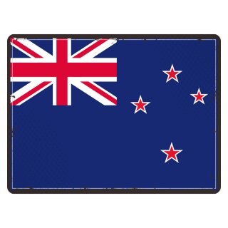 Blechschild "Flagge Neuseeland Retro" 40 x 30 cm Dekoschild Fahnen
