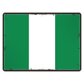 Blechschild "Flagge Nigeria Retro" 40 x 30 cm Dekoschild Nigeria Flagge