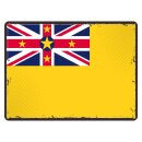 Blechschild "Flagge Niue Retro" 40 x 30 cm...