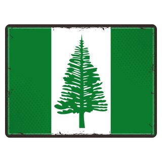 Blechschild "Flagge Norfolkinsel Retro" 40 x 30 cm Dekoschild Fahnen