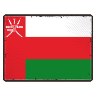 Blechschild "Flagge Oman Retro" 40 x 30 cm Dekoschild Fahnen