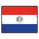 Blechschild "Flagge Paraguay Retro" 40 x 30 cm...
