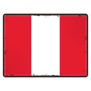Blechschild "Flagge Peru Retro" 40 x 30 cm Dekoschild Nationalflaggen