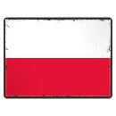 Blechschild "Flagge Polen Retro" 40 x 30 cm...