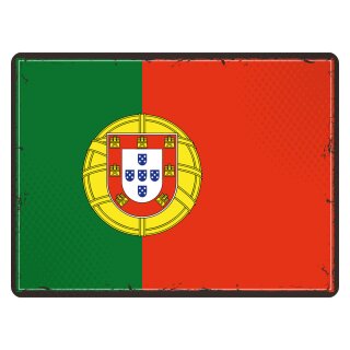 Blechschild "Flagge Portugal Retro" 40 x 30 cm Dekoschild Länderflagge