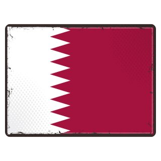 Blechschild "Flagge Katar Retro" 40 x 30 cm Dekoschild Nationalflaggen