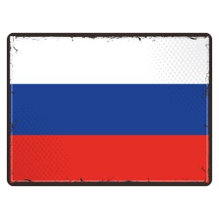 Blechschild "Flagge Russland Retro" 40 x 30 cm Dekoschild Russland Flagge