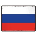 Blechschild "Flagge Russland Retro" 40 x 30 cm...