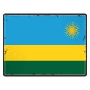 Blechschild "Flagge Ruanda Retro" 40 x 30 cm...