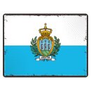 Blechschild "Flagge San Marino Retro" 40 x 30...