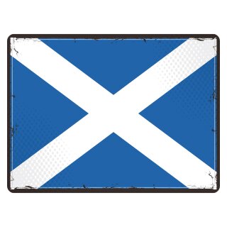 Blechschild "Flagge Schottland Retro" 40 x 30 cm Dekoschild Schottland Flagge