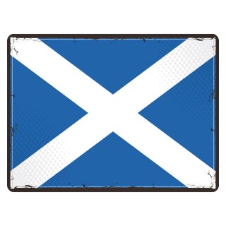 Blechschild "Flagge Schottland Retro" 40 x 30 cm Dekoschild Schottland Flagge