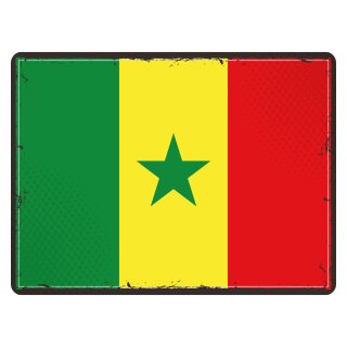 Blechschild "Flagge Senegal Retro" 40 x 30 cm Dekoschild Länderflagge
