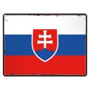 Blechschild "Flagge Slowakei Retro" 40 x 30 cm...