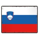 Blechschild "Flagge Slowenien Retro" 40 x 30 cm...