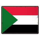Blechschild "Flagge Sudan Retro" 40 x 30 cm...